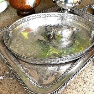 English Silver Plate Serving Tray